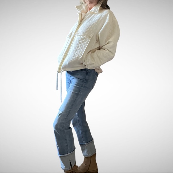 ✨Host Pick✨Zara Light Quilted Oversized Jacket Ivory XS - Picture 8 of 13